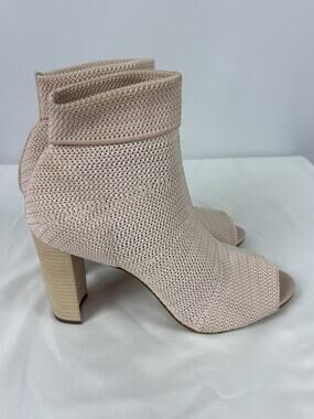 Avec Les Filles Mariah Sock Booties Pink 10 M Peep Toe Knit